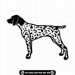German Shorthaired Pointer SVG, Hunting Dog Cut File, GSP Silhouette PNG, Dog Clipart Dxf, Hunting Dog Vector for Cricut, Eps Pdf Jpg