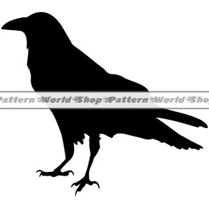 Raven Silhouette SVG, Crow SVG, Raven SVG, Raven Clipart, Raven Files For Cricut, Raven Cut Files For Silhouette, Raven Dxf,Png,Raven Vector