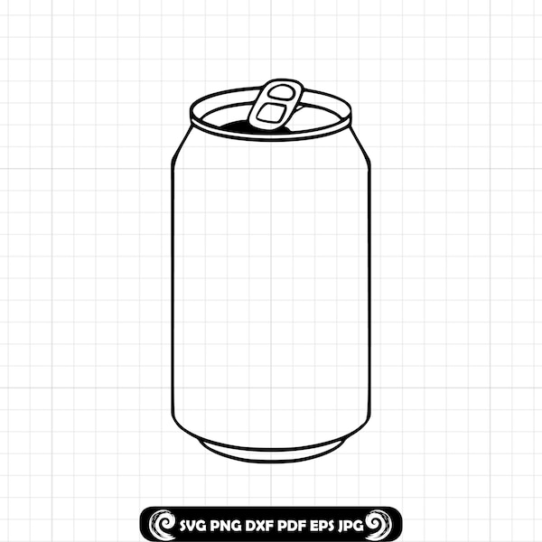 Bierdose Umriss SVG, Getränkedose Umriss SVG, Bierdose SVG, Bierdose Clipart, Dateien für Cricut, Schnittdateien für Silhouette, Dxf, Png, Eps, Vektor