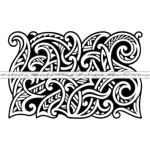 Patrón maorí n.° 2 SVG PNG, patrón polinesio SVG, tatuaje maorí Svg, arte tribal samoano, imágenes prediseñadas, archivos para Cricut, archivos de corte, descarga digital