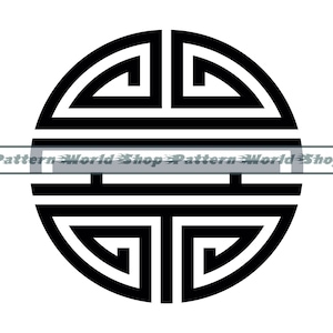 Chinees dubbel geluk symbool SVG, Shou-symbool SVG, Long Life-symbool SVG, levensduur symbool Svg, clipart, bestanden voor de Cricut, gesneden bestanden, dxf
