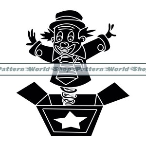Jack in the Box SVG, Jack in the Box Clipart, Jack in the Box arquivos para Cricut, Jack in the Box arquivos cortados para silhueta, Dxf, Png, Vector