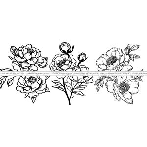 Pfingstrose Blume SVG-Bundle, Pfingstrose SVG, Hochzeitsblumen SVG, Pfingstrose Clipart, Dateien für Cricut, Schnittdateien für Silhouette, Dxf, Png, Vektor, Laser-Schnitt