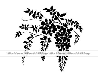 Wisteria #2 SVG, Wisteria Flower SVG, Wisteria Floral SVG, Wisteria Clipart, Files For Cricut, Cut Files For Silhouette, Dxf, Png, Vector