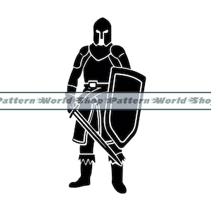 Ritter SVG, mittelalterliche Ritter SVG, Ritter Krieger SVG, Ritter Clipart, Ritter-Dateien für Cricut, Ritter schneiden Dateien für Silhouette, Dxf, Png, Vektor