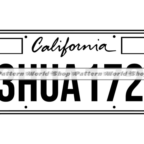 California License Plate SVG, California SVG, Car Plate SVG, California Clipart, Files For Cricut, Cut Files For Silhouette, Dxf, Png, Eps