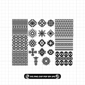 Aztec SVG Bundle, Southwestern Tribal Border Cut File, Boho Pattern for Peekaboo Tumbler