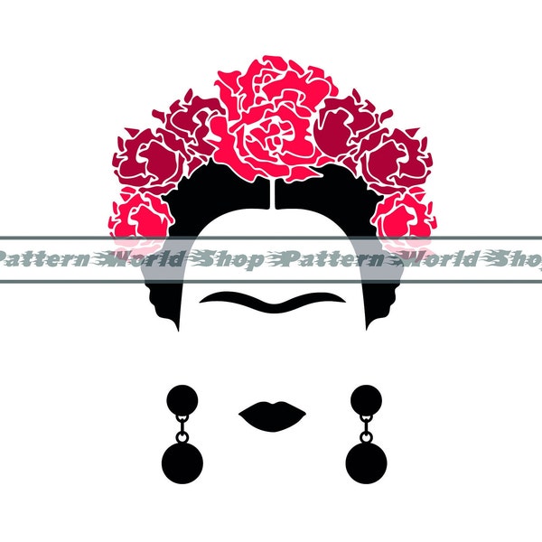 Frida Kahlo SVG, Frida SVG, Mexican Painter SVG, Frida Kahlo Clipart, Files For Cricut, Cut Files For Silhouette, Dxf, Png, Eps, Vector