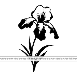 Iris Flower #2 SVG, Flower Svg, Iris Flower Clipart, Iris Flower Files For Cricut, Iris Flower Cut Files For Silhouette, Dxf,Png,Eps,Vector