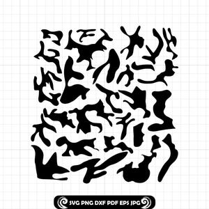 Wald Camo-Muster SVG, Camo-Muster SVG, Camo-Muster Clipart, Camo-Muster-Dateien für Cricut, Schnittdateien für Silhouette, Dxf, Png, Vektor