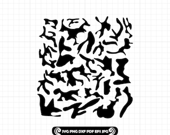 Woodland Camo Pattern SVG, Camo Pattern SVG, Camo Pattern Clipart, Camo Pattern Files For Cricut, Cut Files For Silhouette, Dxf, Png, Vector