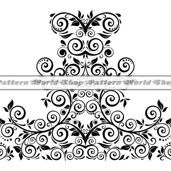 Damask Element #8 SVG, Damask Stencil SVG, Vintage Pattern Svg, Clipart, Files For Cricut, Cut Files For Silhouette, DXF, Png, Eps, Vector