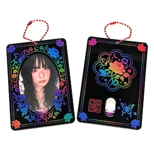 Porte-cartes photo K-pop ChillKill en velours rouge