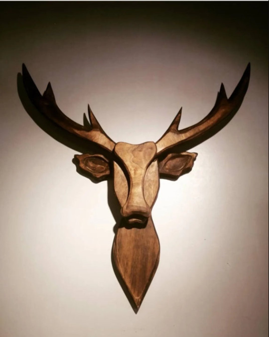 Decorative Wooden Deer Head, Rustic Deer Head for Wall, Farmhouse Wall