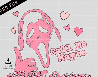 Scream ghost face PNG, Digital Download, Sublimation, Sublimate, halloween, call me maybe, ghostface, pastel, spooky, cute