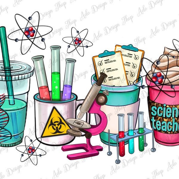 Science Teacher coffee cups png sublimation design download, back to school png, coffee cups png,Teacher life png,sublimate designs download