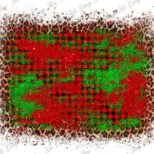 Noël Plaid Glitter Leopard Distressed Background Design, Christmas Plaid Background, Leopard Background, Xmas Background, Instant Download