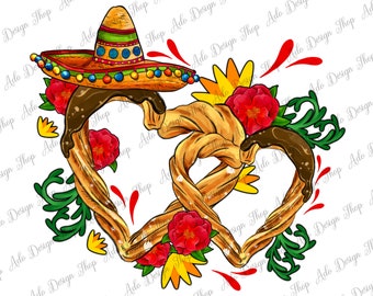 Churros With Love And Sombrero Png Sublimation Design, Spanish Churro Png, Spanish Food Png,Spanish Dessert,Mexican Street Food Png,Download