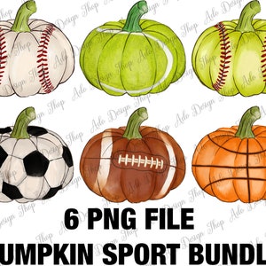 Pompoen sport bundel png, basketbal png, voetbal png, voetbal png, volleybal png, honkbal png, tennis png, sublimatie ontwerp, instant download