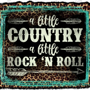A little Country A little Rock n roll, Png, PNG, Sublimation Design, Rock Design,Western Rock Music, Rock Music Png, Digital Download