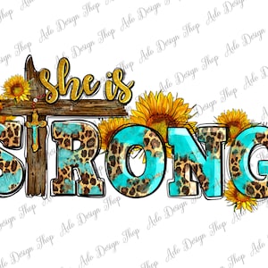 She is strong with cross png sublimation design download, Christian png, cross png, western she is strong png, sublimate designs download