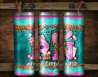 RN Registered Nurse 20 oz skinny tumbler png,  Nurse tumbler wrap png, RN Nurse 20 oz tumbler designs, tumbler png download