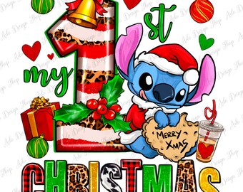 My first Christmas Stitch png sublimation design download, Christmas Stitch png, 1st Christmas png, western Christmas png,sublimate download