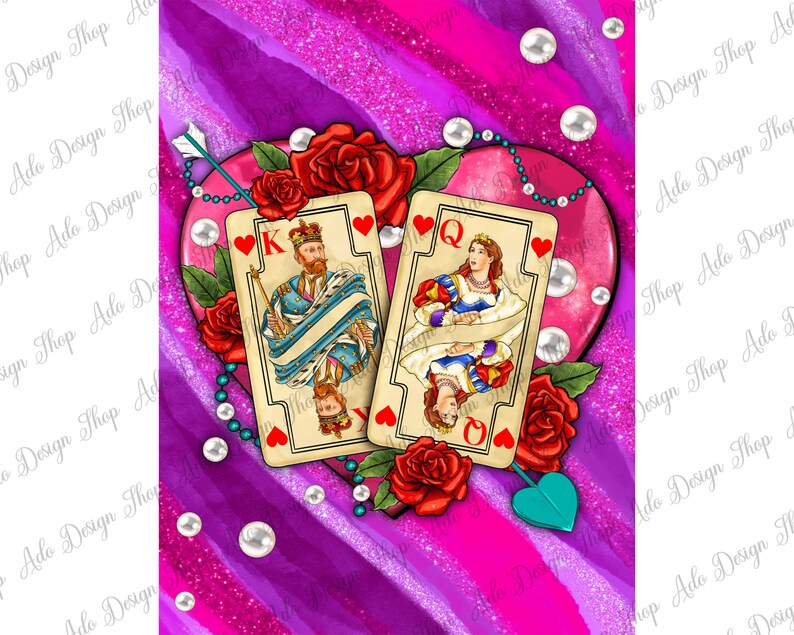 Playing Cards With Pearls and Glitter Air Freshener Png Love Etsy
