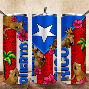 Puerto Rico leopard 20 oz skinny tumbler png, western tumbler wrap png, Puerto Rico 20 oz tumbler designs, tumbler png download