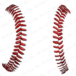 Puede incluir: Detalle de costura roja de béisbol, aislado sobre un fondo blanco. Este elemento de diseño gráfico es perfecto para crear manualidades, ropa y diseños digitales con temática deportiva.