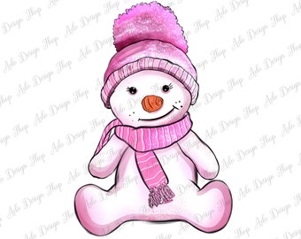 Winter pink snowman png sublimation design download,pink winter png,pink snowman png,cute snowman png,pink snowman,sublimate design download