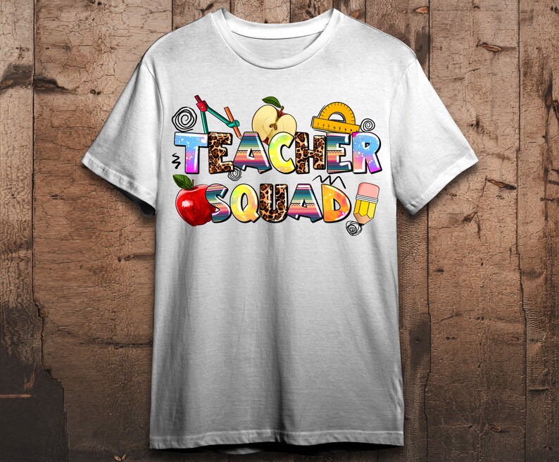 Teacher Squad Png Sublimation Design Download, Back to School Png ...