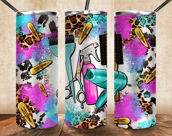 Hair stylist 20 oz skinny tumbler png, western tumbler wrap png, hair hustler png,hair boss png, 20 oz tumbler designs, tumbler png download