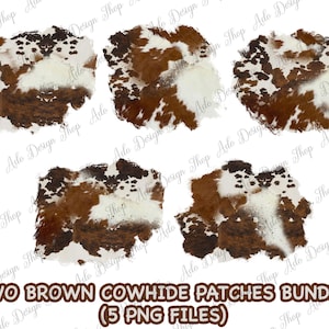 Two Brown Cowhide Patches Png Sublimation Design, Western Patch Bundle, Cowhide Png, Western Patch Sublimate,Western Bundle,Digital Download