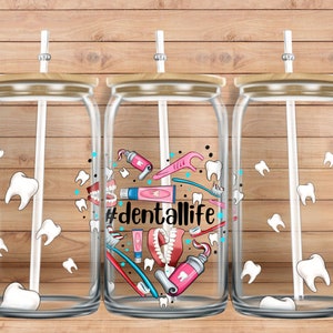Dental Life Dentist Elements Libbey Glass Png Sublimation Design,16oz Libbey Cup Png,Libbey Cup Png,Love Tooth And Tooth Fairy Png Download