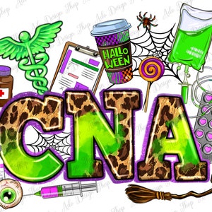 CNA Halloween Certified Nursing Assistant png sublimation design download, Halloween png, Nurse life png, western CNA png,sublimate download