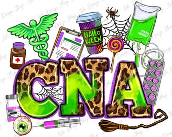 CNA Halloween zertifizierte Pflegehelfer png Sublimation Design download, Halloween png, Nurse Life png, Western CNA png,sublimate download