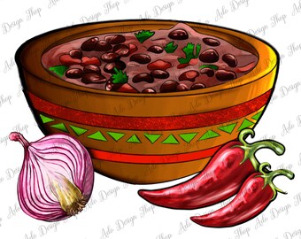 Diseño de sublimación de Chili con carne png, Con carne mexicana png, Comida mexicana png, Sublimación mexicana png, Mexicana png, Descarga instantánea