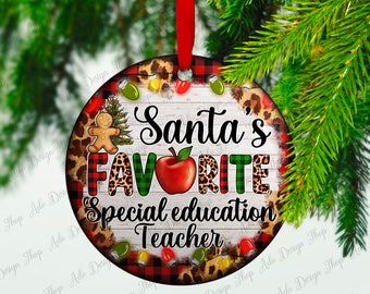 Christmas Cookie And Light Santas Favorite Special Education Teacher Ornament Png Sublimation Design,Merry Christmas Png, Digital Download