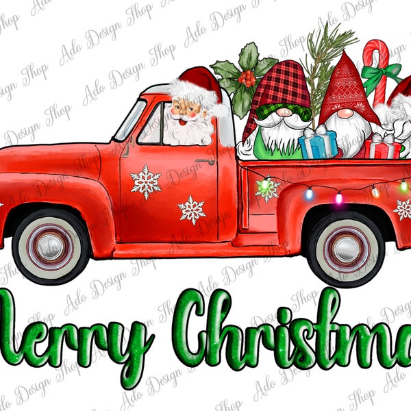 Christmas Truck with Gnomes Png Sublimation Design,Merry Christmas,Christmas Gnomes Png,Christmas Png, Christmas Truck Png, Instant download