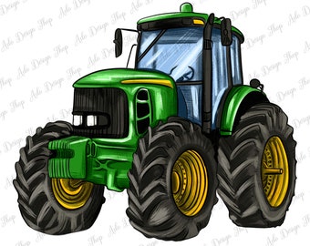 Farm tractor png sublimation design download, hand drawn tractor png, farm life png, farmer png, sublimate designs download