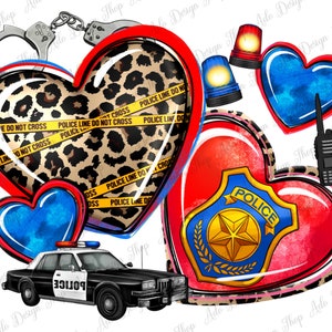 Western Police hearts png sublimation design download, Police png, Police png design, Police sublimation, sublimate designs download