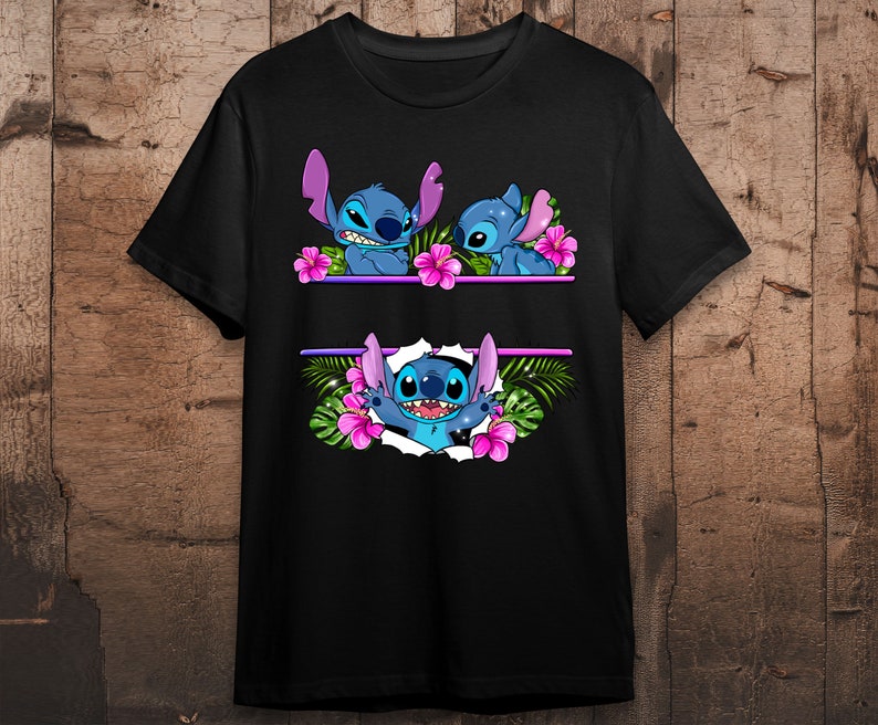 Personalized floral Stitch png sublimation design download, custom name Stitch png, cute Stitch png, sublimate designs download image 5