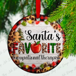 Christmas Cookie And Light Santas Favorite Occupational Therapist Ornament Png Sublimation Design,Merry Christmas Png, Digital Download