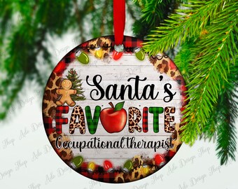 Christmas Cookie And Light Santas Favorite Occupational Therapist Ornament Png Sublimation Design,Merry Christmas Png, Digital Download