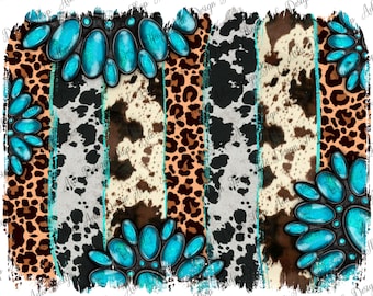 Gemstone Leopard and Cowhide Brushstrokes Png, Gemstone Png, Leopard Png, Glitter Brushstroke, Cowhide Png, Digital Download
