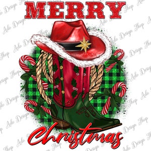 Merry Christmas Boots Hat Rope Png Sublimation Design, Merry Christmas Y'all, Santa Png, Christmas Png, Santa Love Png, Instant Download