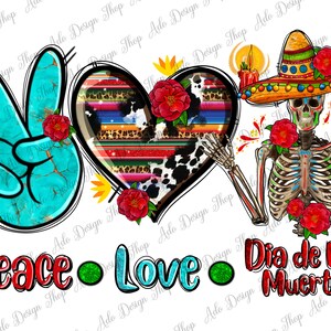 平和愛死者の日 PNG 昇華デザイン、メキシコ PNG、メキシコの頭蓋骨 PNG、平和愛死者の日 PNG、デジタル ダウンロード