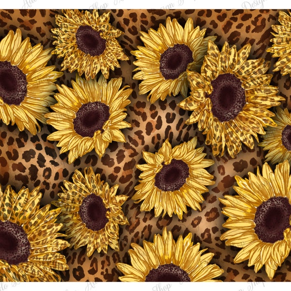 Sunflower Leopard Background Png, Sunflower Png, Leopard Background,Sunflower Clipart,Leopard Sublimate,Sublimation Designs,Instant Download