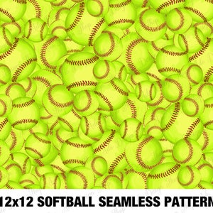 Softball Seamless Pattern, Sports Clipart, Seamless Pattern Png, Softball Clipart,Softball Design,Sublimation Designs,Instant Download